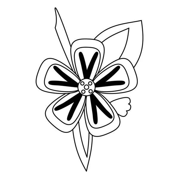 Schöner Blumenkarton isoliert in schwarz und weiß — Stockvektor