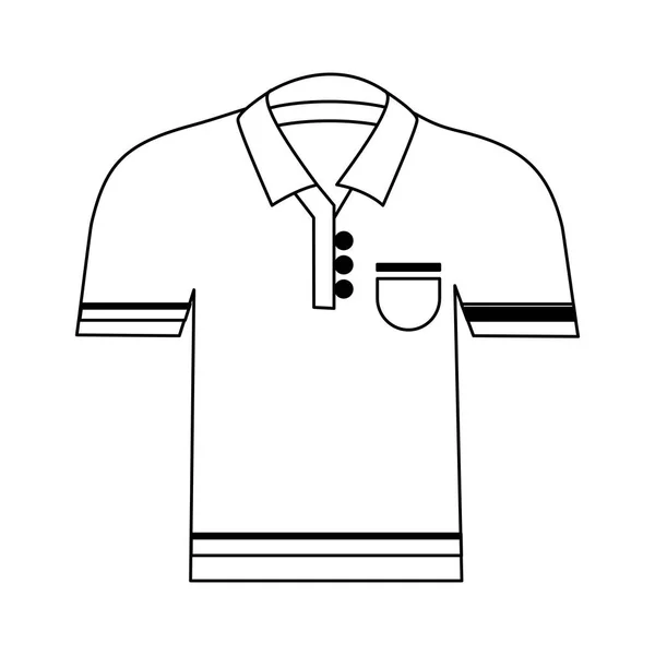 Golf tshirt sport slijtage in zwart-wit — Stockvector