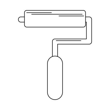 Boya oklava siyah beyaz izole