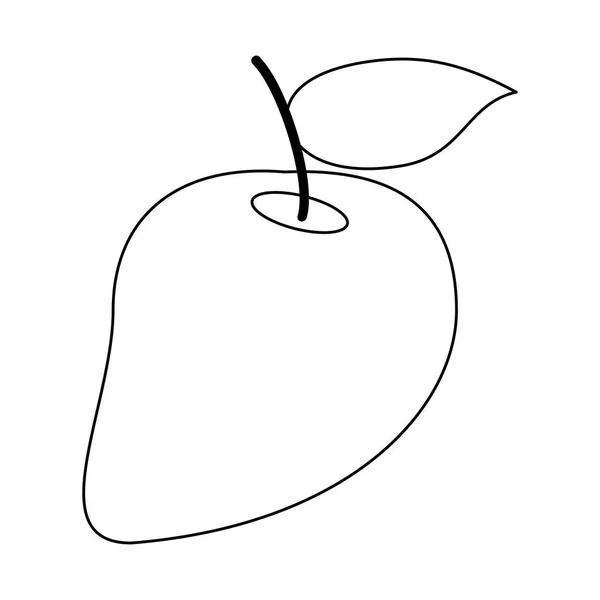 Mango frukt färsk mat i svart och vitt — Stock vektor