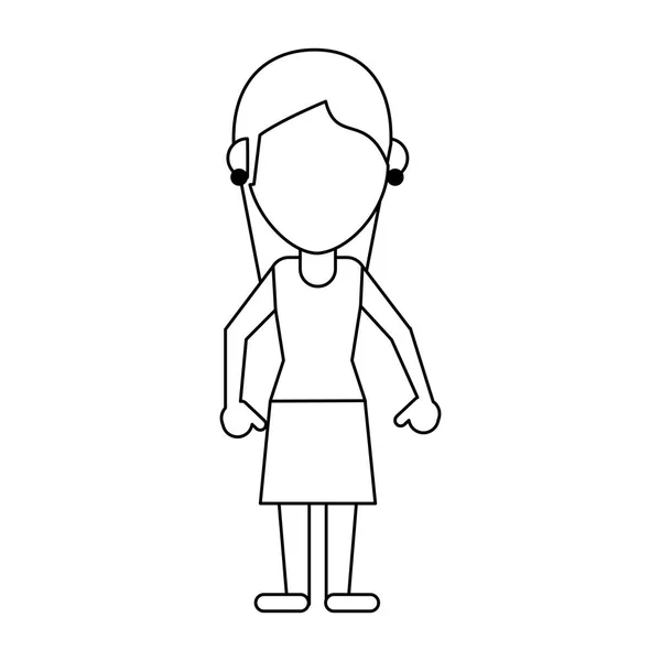 Avatar femme sans visage en noir et blanc — Image vectorielle