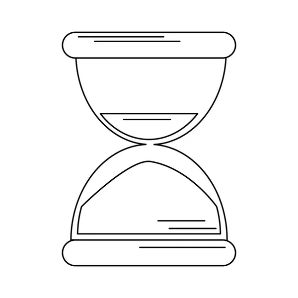 Ampulheta símbolo sandtime isolado em preto e branco — Vetor de Stock