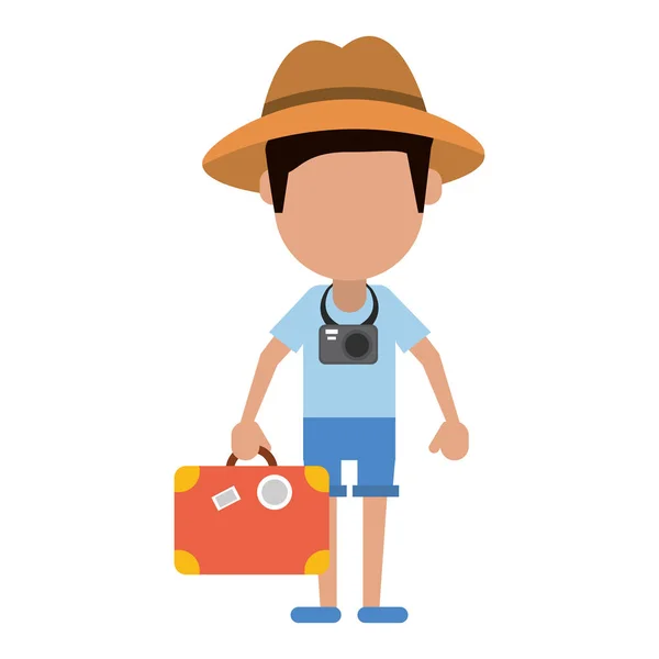 Homme touristique avatar — Image vectorielle