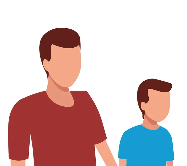 Faceless father and son — Stock Vector