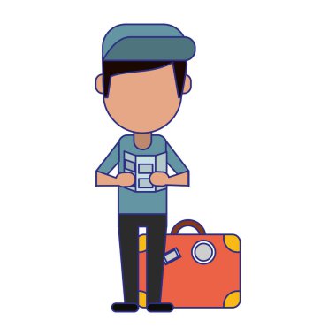 Turist adam avatar mavi çizgiler