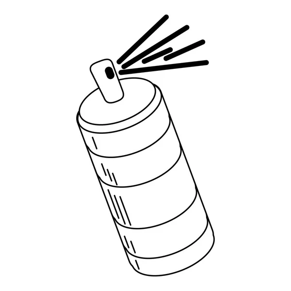 Farbsprühflasche isoliert in schwarz und weiß — Stockvektor