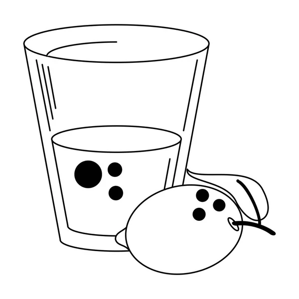 흑인과 백인 레몬 과일 레모네이드 음료 컵 — 스톡 벡터