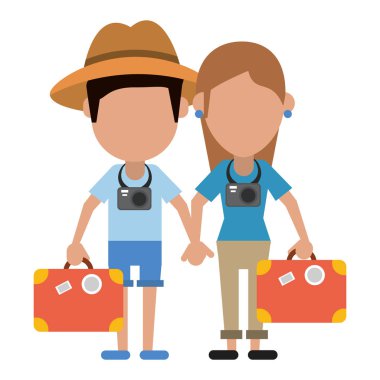 Birkaç turist avatar çizgi film