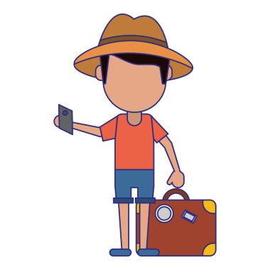 Turist adam avatar mavi çizgiler