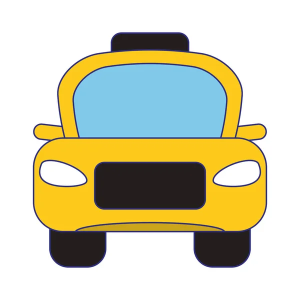 Táxi táxi veículo vista frontal linhas azuis — Vetor de Stock