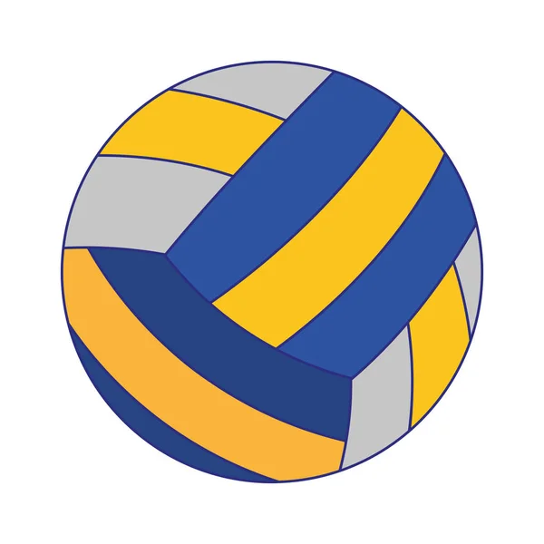 Voleyball deporte bola símbolo azul líneas — Vector de stock