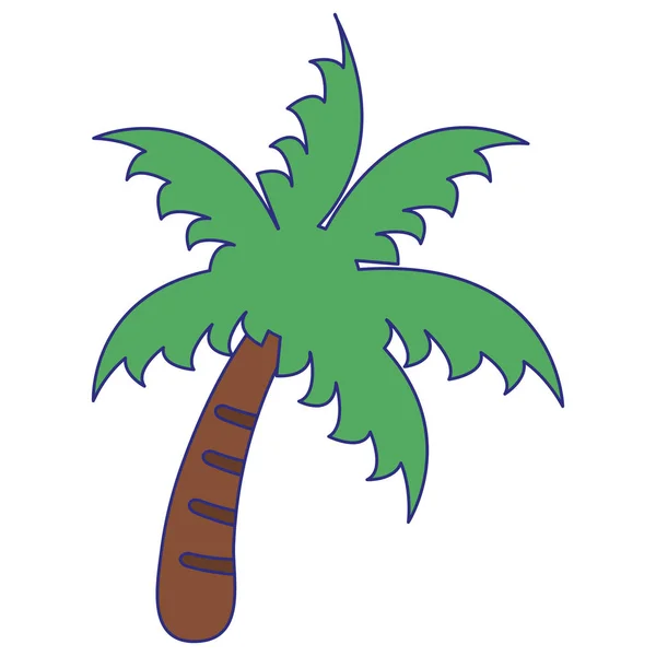 Palm tree természet szimbólum kék vonalak — Stock Vector