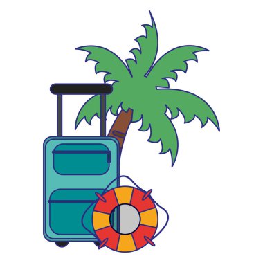 Seyahat ve yaz tatil satırları mavi