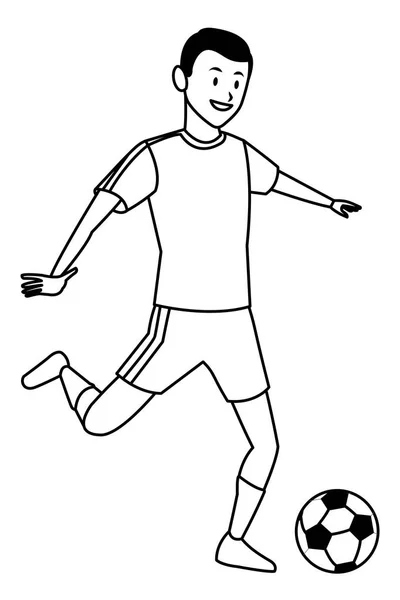 Hombre jugando fútbol — Vector de stock