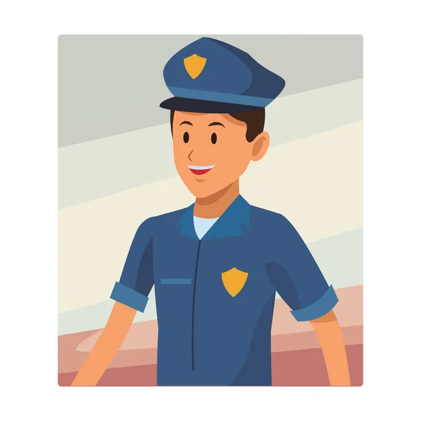 Policial avatar retrato —  Vetores de Stock