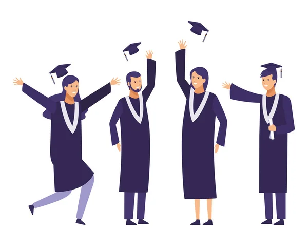 Graduation célébration filles — Image vectorielle