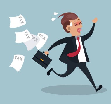 İş adamı evrak çantasıyla koşuyor