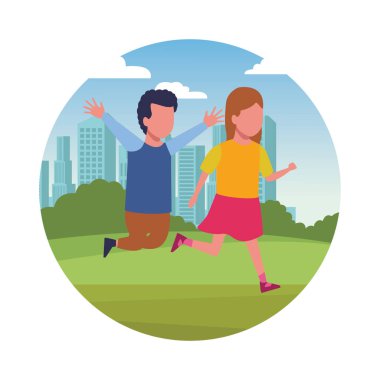 Çizgi film oynayan çocuklar