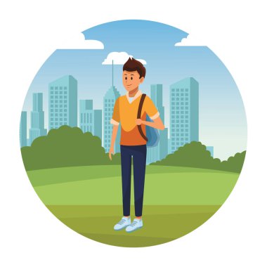 genç adam bir çanta