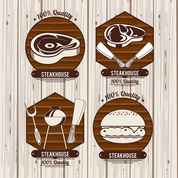 Steakhouse bbq emblemi — Vettoriale Stock