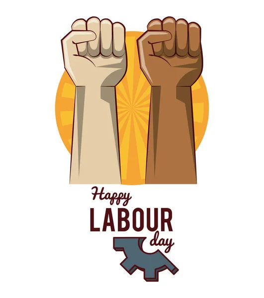 Happy labour day card — Stock Vector