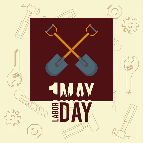 Labor day maj elva kort — Stock vektor