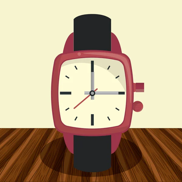 Reloj de pulsera de moda en la mesa — Vector de stock