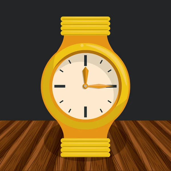 Reloj de pulsera de moda en la mesa — Vector de stock