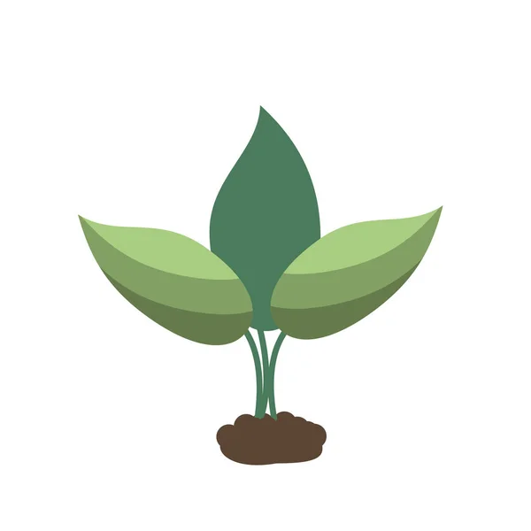 Planta con hojas eco símbolo — Vector de stock