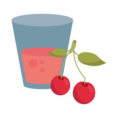 Vişne suyu fincan meyve ile