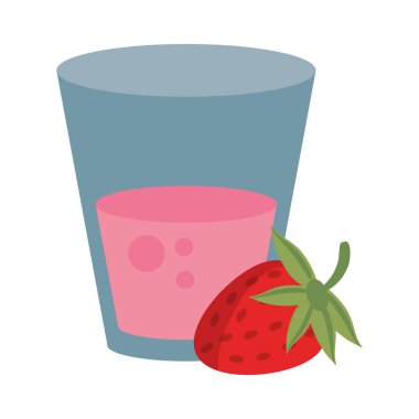 Meyve çilek suyu fincanla