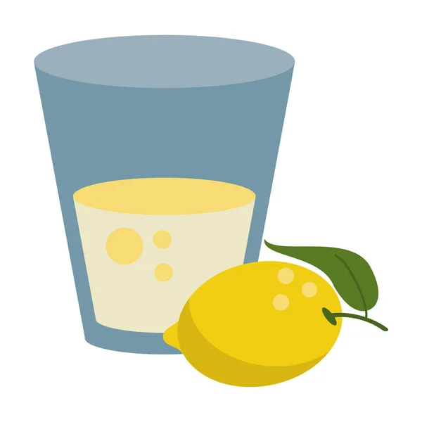 Limonade-Becher mit Zitronenfrüchten — Stockvektor