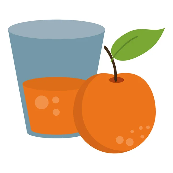 Taza de jugo de naranja con fruta — Archivo Imágenes Vectoriales