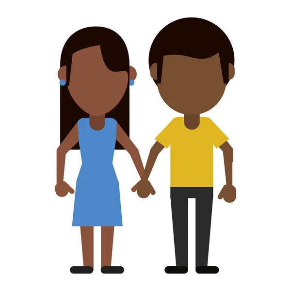 Přítel a přítelkyně sepjaté ruce — Stockový vektor