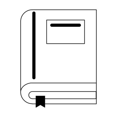 Kitap eğitim sembol siyah beyaz izole