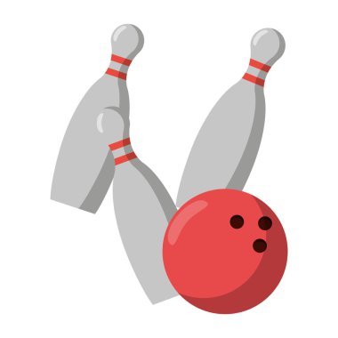 Bowling pimleri ve top spor çizgi film