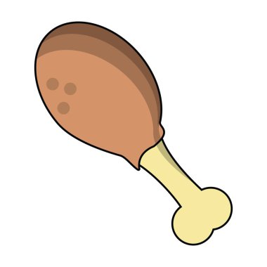 Tavuk uyluk karikatür izole