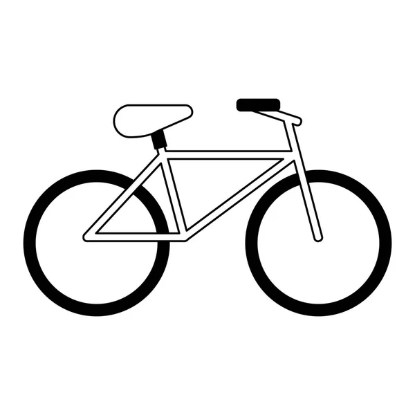 Symbole de véhicule de sport de vélo en noir et blanc — Image vectorielle