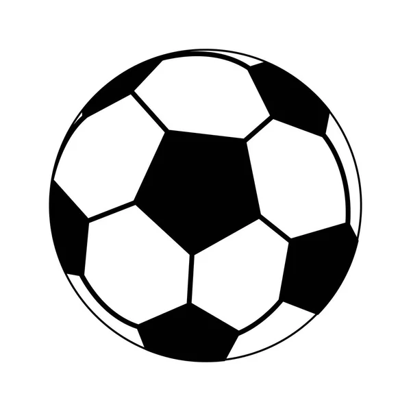 Pelota de fútbol aislada en blanco y negro — Vector de stock