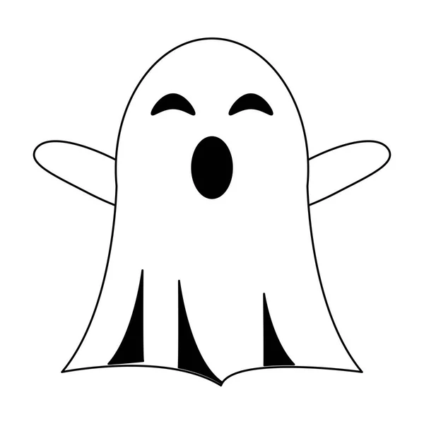 ilustração em vetor de halloween pequena linha de desenho animado fantasma  em fundo branco. 10443971 Vetor no Vecteezy