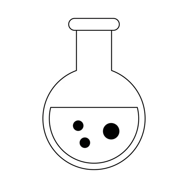 Символ химической фляжки, выделенный в черно-белом — стоковый вектор