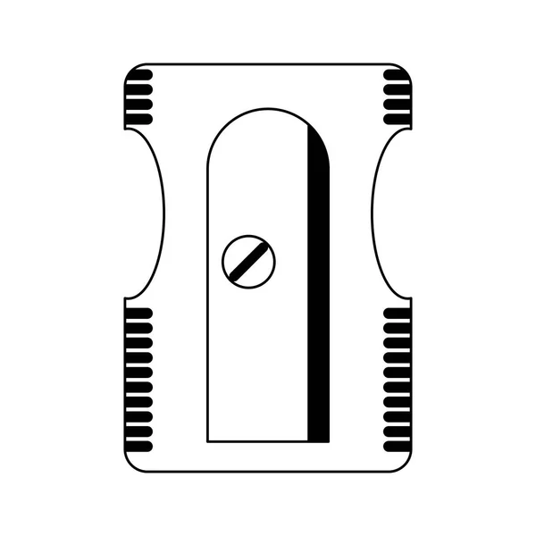 Pencil sharpener utensil symbol in black and white — Stock Vector