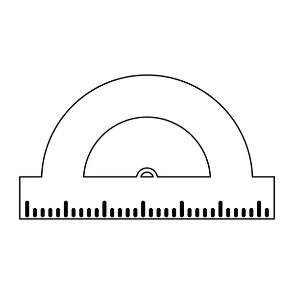 Ruler compass utensil in black and white — Stock Vector