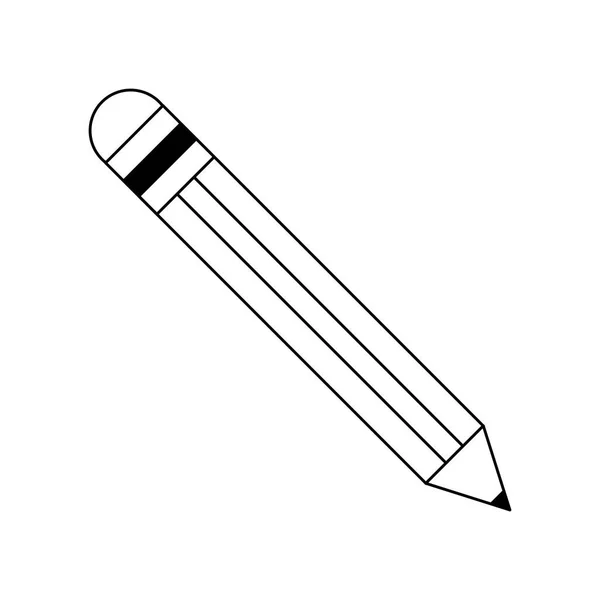 Школьный карандаш в черно-белом цвете — стоковый вектор