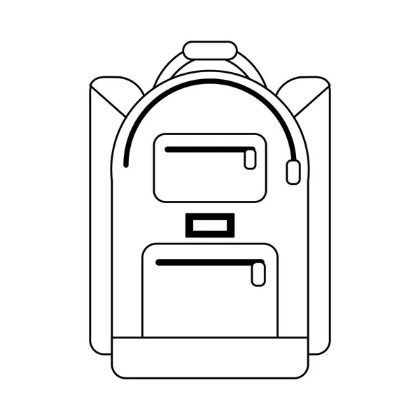 黒と白で分離された学校のバックパック シンボル — ストックベクタ