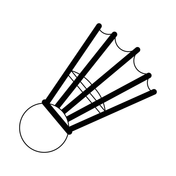 Esporte badminton bola isolada em preto e branco — Vetor de Stock