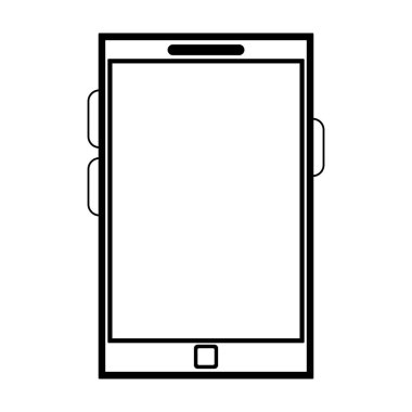 Akıllı telefon mobil teknoloji siyah ve beyaz