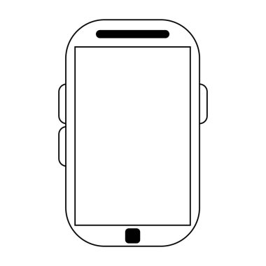 Akıllı telefon mobil teknoloji siyah ve beyaz