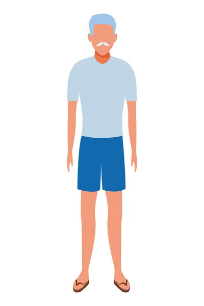 Vieil homme portant des vêtements d'été — Image vectorielle