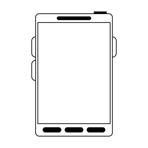 Smartphone technologie mobile noir et blanc — Image vectorielle